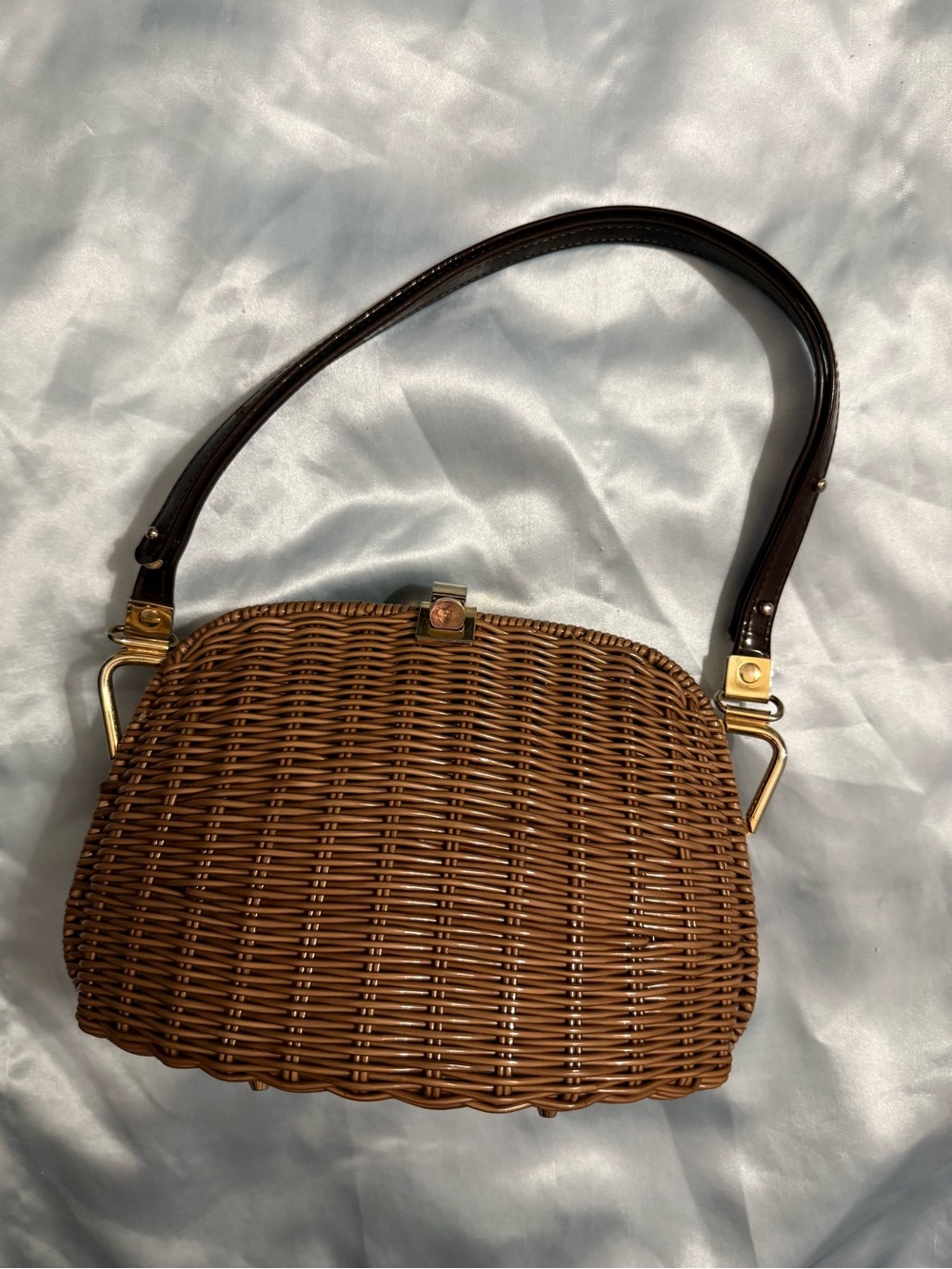 Crown Lewis Vintage 1960’s Wicker Shoulder Bag